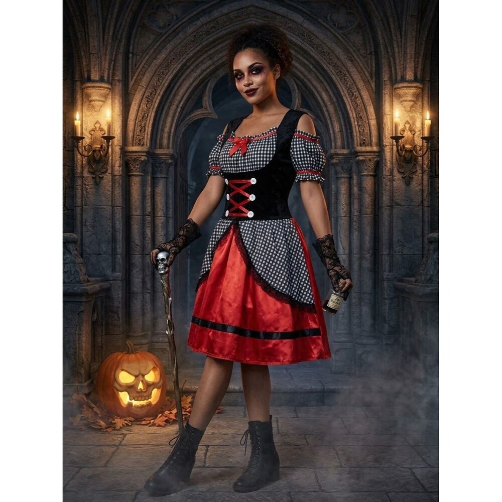 Wonderland Miss Red Riding Hood Halloween Costume Dress Womens Sz 1X  (16-18W)